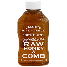 24oz. 100% PURE Wildflower RAW HONEY & COMB